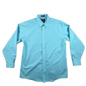 Stafford Performance Super Shirt Men's LT Teal Classic Fit LS Shirt SEE DESCRIPT